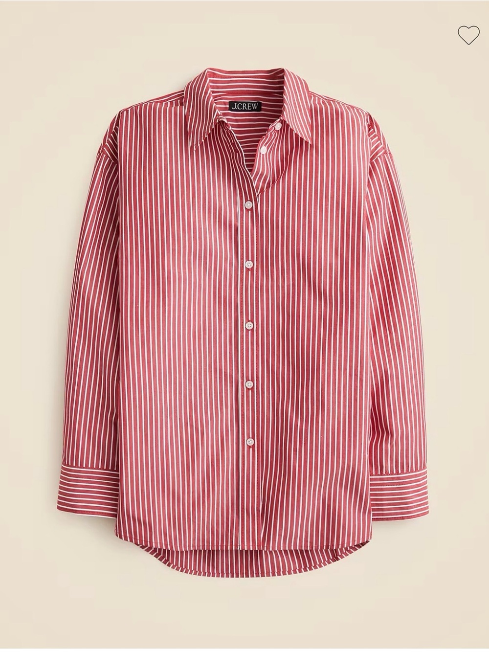 J. Crew Red and White Striped Button-Down Shirt